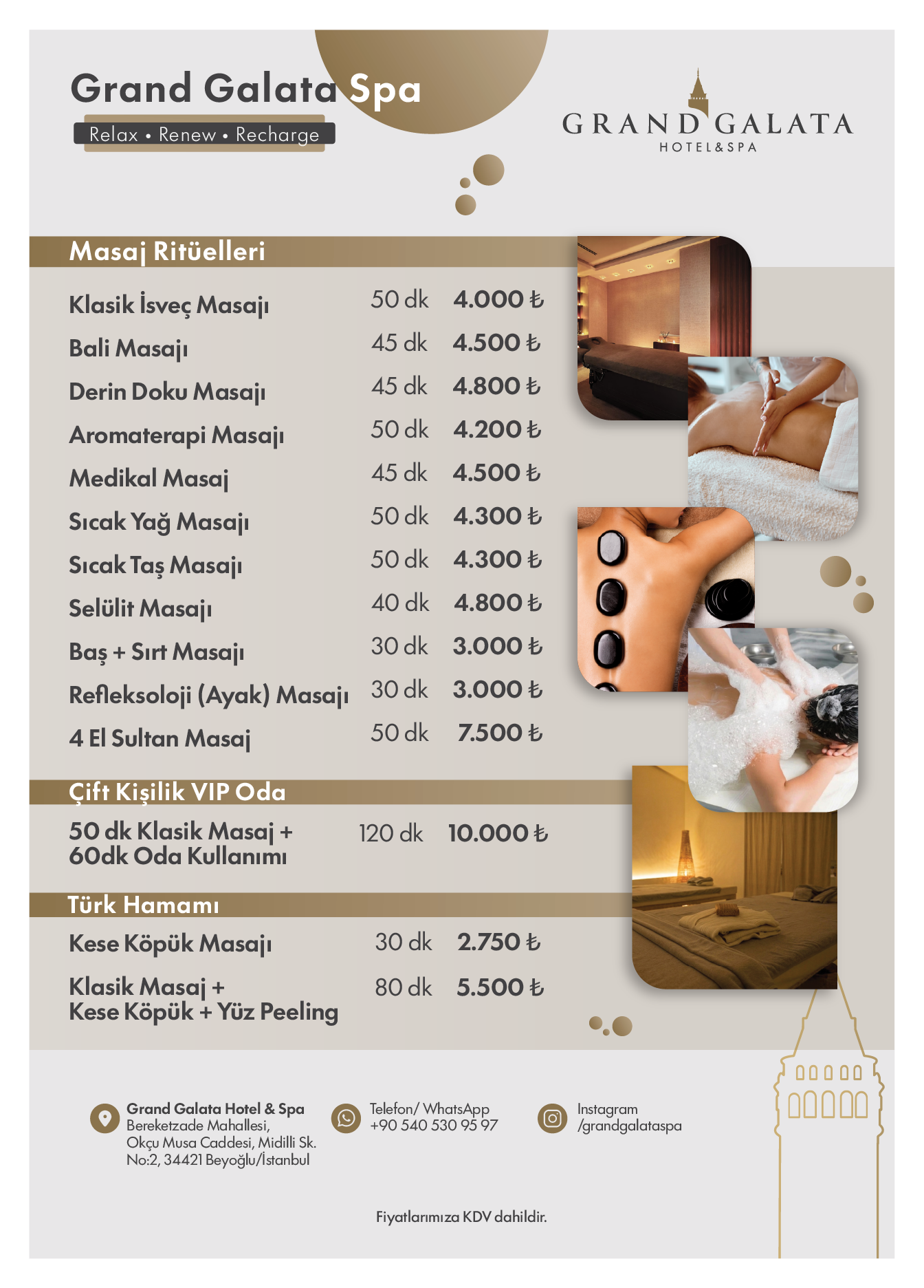Grand Galata Spa Menü 1
